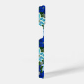 ブルーポインセティアスシルバークリスマス iPhoneケース (右側面)