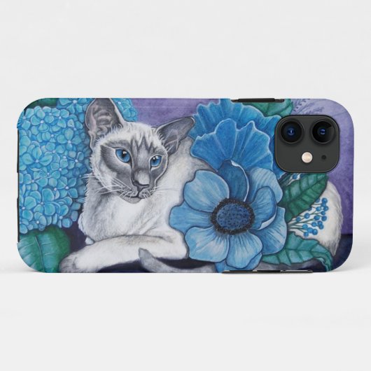 ブルーポイントのシャム猫 Case-Mate iPhoneケース (裏面(横))