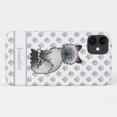 ブルーポイントのバーマン/ラグドール かわいい猫と名前 Case-Mate iPhoneケース (裏面(横))