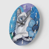 ブルーポイントシャメネコ ラージ壁時計 (傾斜)