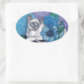 ブルーポイントシャメネコ 楕円形シール (バッグ)