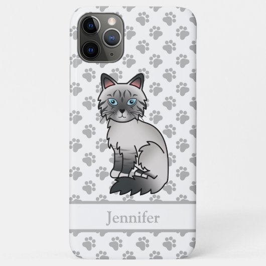 ブルーポイントタビー バーマン / ラグドール かわいい猫と名前 Case-Mate iPhoneケース (裏面)
