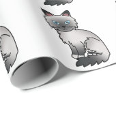 ブルーポイントバーマン/ラグドールかわいい猫パターン ラッピングペーパー (ロールコーナー)