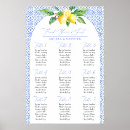 ブルーポジタイタリアンーノレモンあなたの座席チャートを見つける ポスター