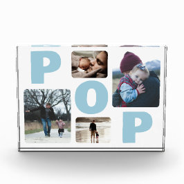 ブルーポップの父の日ファミリーフォトコラージュ フォトブロック