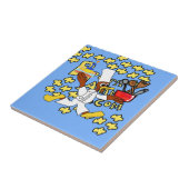 ブルーポップコーンアニメシェフダッキー（アヒルちゃん）カーズーセラミックタイル タイル (側面)