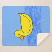 ブルーポップコーンアニメダッキー（アヒルちゃん） シェルパブランケット (正面(横))