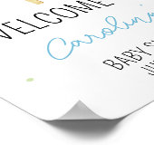 ブルーポップシクルベビーシャワーウェルカム ポスター (角)