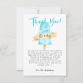 ブルーポップシクルボーイジェンダーの表示パーティー サンキューカード (正面)