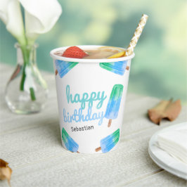 ブルーポップス男子誕生日パーティー紙コップ 紙コップ