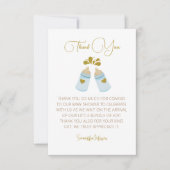 ブルーポップピンボトルボーイベビーシャワー サンキューカード (正面)