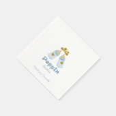 ブルーポップピンボトルボーイベビーシャワー スタンダードカクテルナプキン (角)