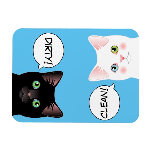 ブルーポップ・アートのアートキャットダーティ食洗機マグネット マグネット (横)