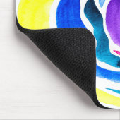 ブルーポップ・アートのアートバラ水彩画 マウスパッド (コーナー)