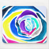 ブルーポップ・アートのアートバラ水彩画 マウスパッド (正面)