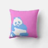 ブルーポップ・アートのパンダピンク装飾用クッション クッション (裏面)
