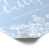 ブルーポップ・アートのフローラ彼女がハビーを得ている泡 ポスター (角)