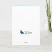 ブルーポニーの水彩絵の誕生日カード カード (裏面)