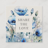 ブルーポピーフローラエレガントロイヤリティカード スクエア名刺 (正面)