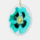 ブルーポピーラウンドオーナメントホワイト セラミックオーナメント (右)