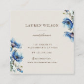 ブルーポピー花エレガント名刺 スクエア名刺 (裏面)