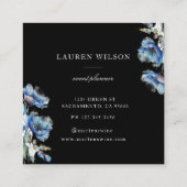 ブルーポピー花エレガント名刺 スクエア名刺 (裏面)