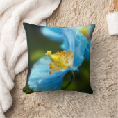 ブルーポピー花用クッション クッション (ブランケット)