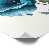 ブルーポピー花芸術プリントポスター ポスター (角)