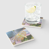 ブルーポピー開花フローラ ストーンコースター (横)