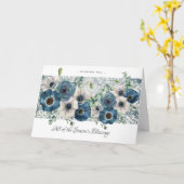 ブルーポピー、ウィンティ・ハヌカーまたはクリスマスカード カード (黄色い花)