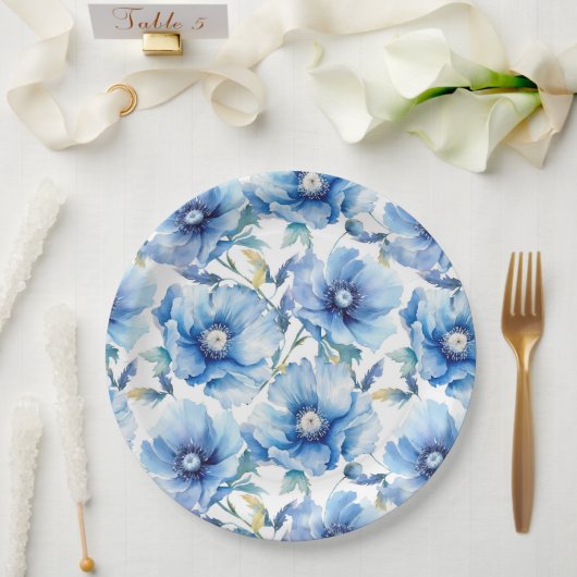ブルーポピー ペーパープレート (ウェディング)