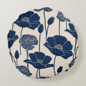 ブルーポピー ラウンドクッション (裏面)