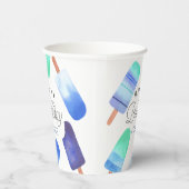 ブルーポプシクルパーソナライズされた子供の誕生日パーティー 紙コップ (右)