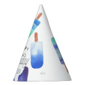 ブルーポプシクルパーソナライズされた子供の誕生日 パーティーハット (右)