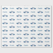 ブルーポリス・オフィサー誕生日パーティカスタムー ラッピングペーパー (フラット)