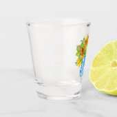 ブルーポルカドットレインブーツ紅葉 ショットグラス (左)