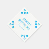 ブルーポルカドット特殊イベント スタンダードカクテルナプキン (角)