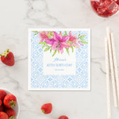 ブルーポルトガルアズレジョタイルリリー誕生日 スタンダードカクテルナプキン (インサイチュ)