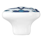 ブルーポルトガルアズレホスフローラタイルパターン  セラミックノブ (側面)