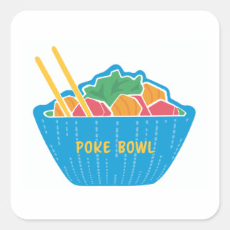ブルーポークボウルのチョップスティックのシール スクエアシール
