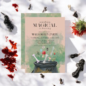 ブルーポーション&呪文ウィッチカルドロンハロウィーン 招待状