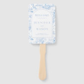 ブルーポーズチノワセリーフローラ結婚式 プログラム ハンドファン (正面)