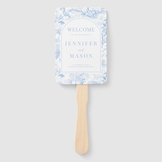 ブルーポーズチノワセリーフローラ結婚式 プログラム ハンドファン (正面)