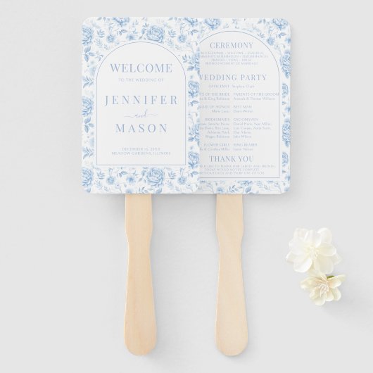 ブルーポーズチノワセリー結婚式 プログラム ハンドファン (正面&裏面)