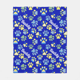 ブルーポーズドパーソナライズされたッグ フリースブランケット