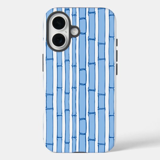 ブルーポーセリン柄のバンブーアイ・バンブーストライプ Case-Mate iPhoneケース (裏面)