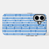 ブルーポーセリン柄のバンブーアイ・バンブーストライプ Case-Mate iPhoneケース (裏面 (横))