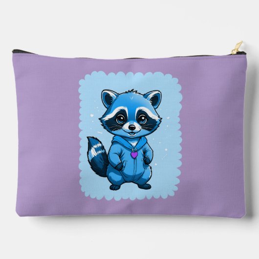 ブルーポーチの小さなアライグマ アクセサリーポーチ (裏面)