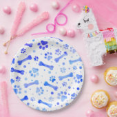 ブルーポープリントウォーターカラーバースデーパーティー ペーパープレート (パーティー)