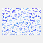 ブルーポープリントウォーターカラーバースデーパーティー ラッピングペーパーシート (正面2)